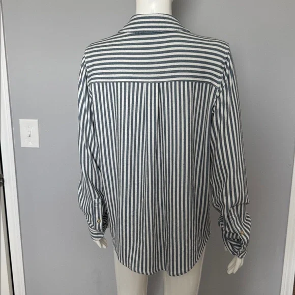 Faherty Legend Sweater Shirt in Navy Blazer Stripe - Picture 12 of 13